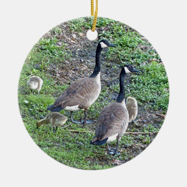 Kanadische Gänserfamilie Keramik Ornament (Vorne)