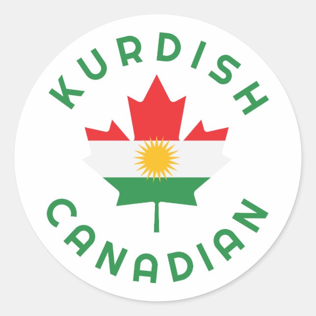 Kanadische Kurdische Roots Runder Aufkleber (Vorderseite)