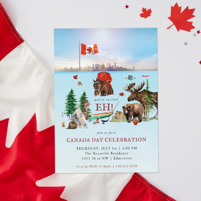 kanadische Landschaft | Grillen-Party am Kanada-Ta Einladung (Von Creator hochgeladen)