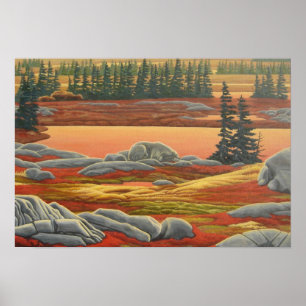 Kanadische Landschaftsmalerei Bärenkunst Druckerei Poster