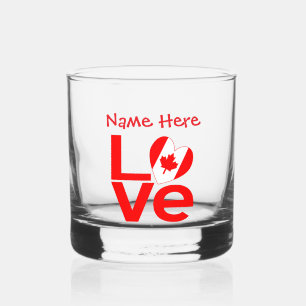 Kanadische LOVE rote personalisierte Whiskyglas