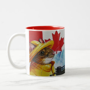 Kanadische Maus über Niagra Falls Wasserfarben Ku Zweifarbige Tasse