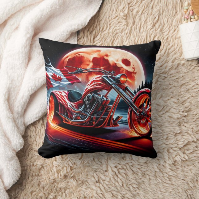Kanadische Motorradfahrten unter einem glühenden M Kissen (Decke)