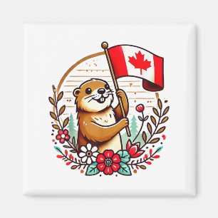 Kanadische Murmeltierflagge Lustiger Sommer Kanadi Magnet