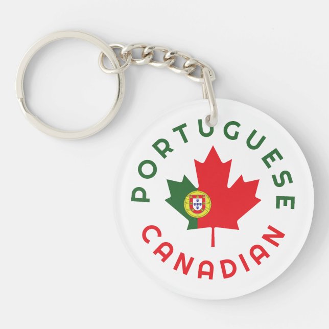 Kanadische Portugiesische Roots Schlüsselanhänger (Vorderseite)