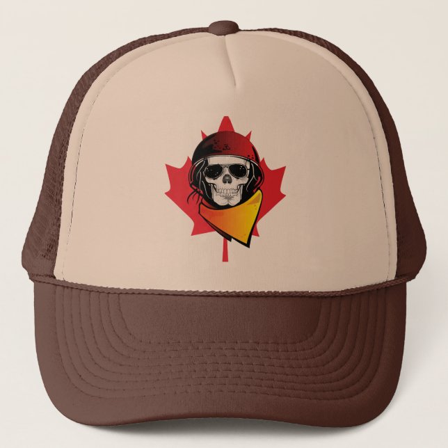 Kanadische Rebellenarmee Skull-Ahornleaf Truckerkappe (Vorderseite)