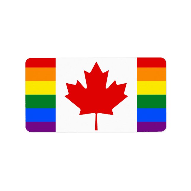 Kanadische Regenbogenflagge Adressaufkleber (Vorne)