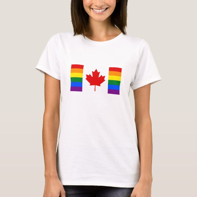 Kanadische Regenbogenflagge T-Shirt (Vorderseite)