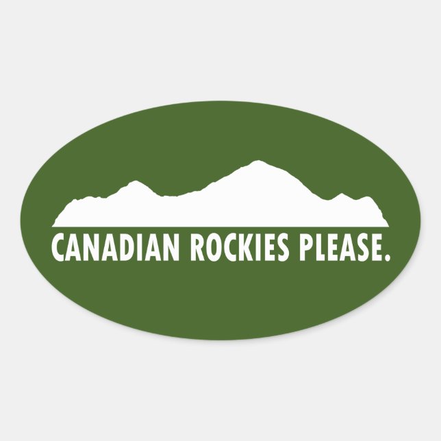 Kanadische Rockies bitte Ovaler Aufkleber (Vorderseite)