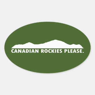Kanadische Rockies bitte Ovaler Aufkleber