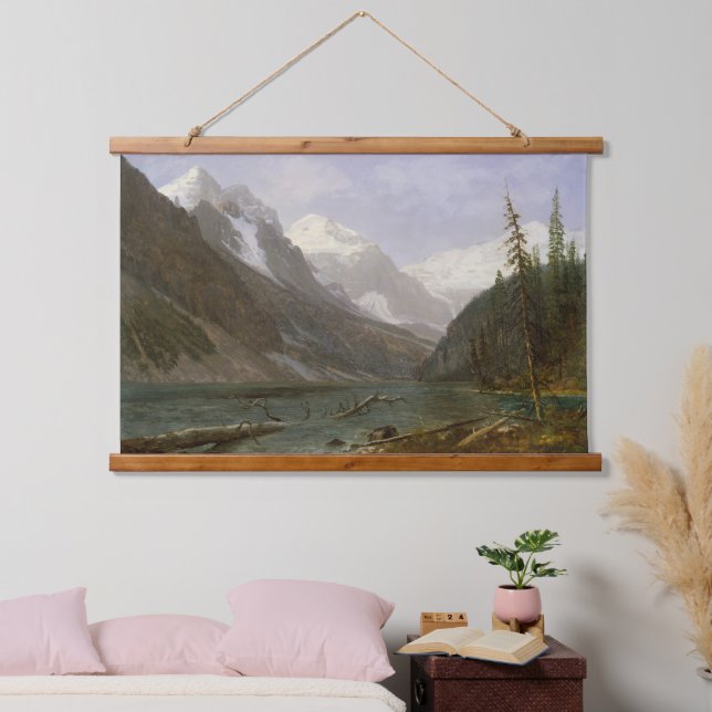 Kanadische Rockies (Lake Louise) Tapestry Wandteppich Mit Holzrahmen (Schlafzimmer)