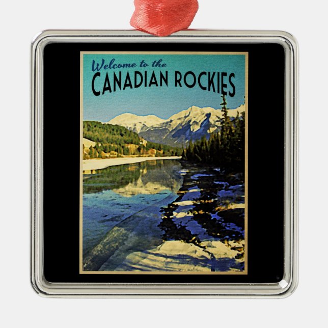 Kanadische Rockies Silbernes Ornament (Vorne)