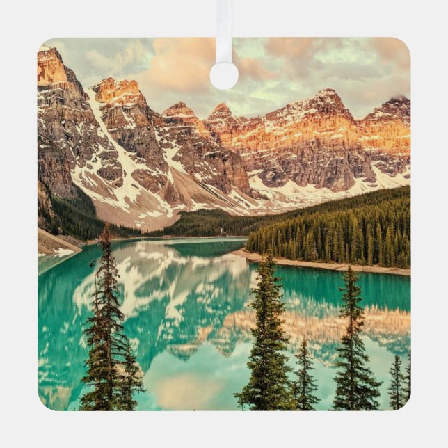 Kanadische Rockies stilisiert Ornament Aus Metall (Vorderseite)