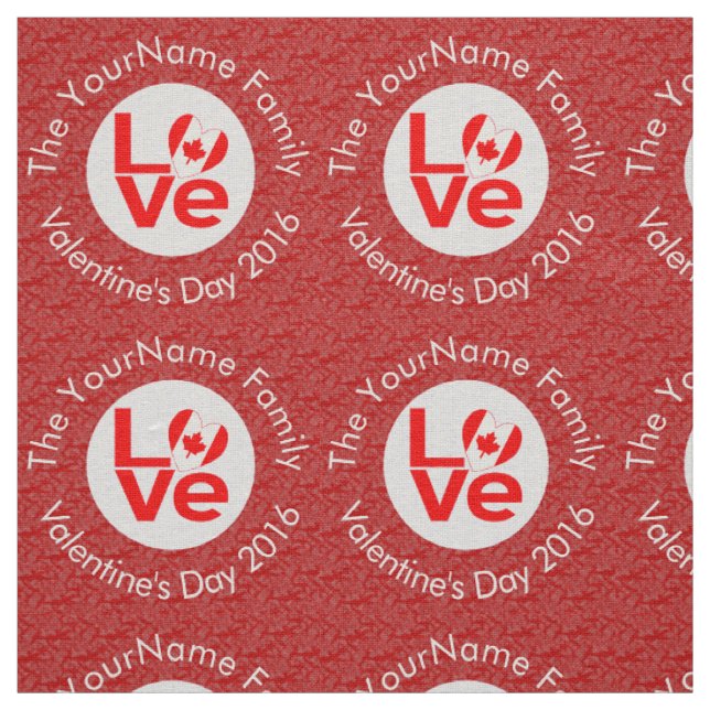 Kanadische Rote LIEBE Flag Personalisiert Stoff (Muster)