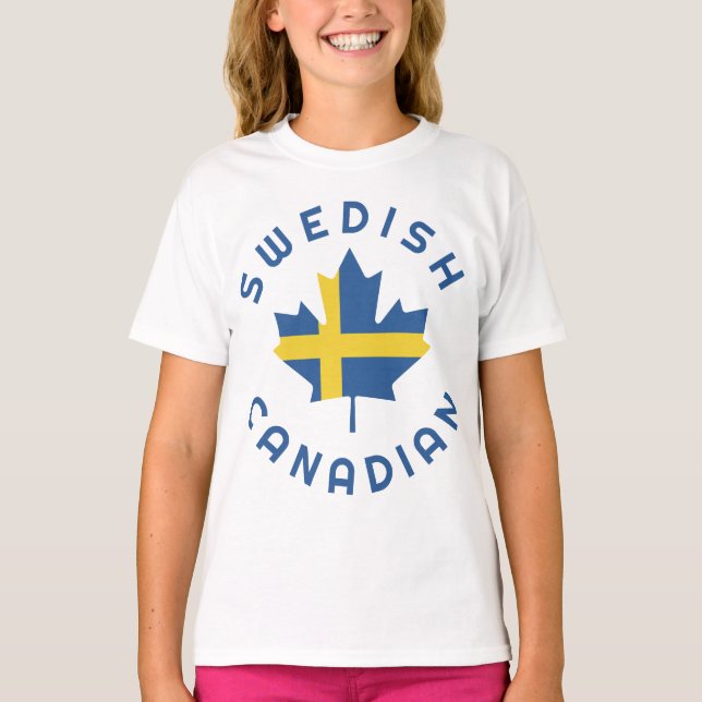 Kanadische Schwedische Wurzeln T-Shirt (Vorderseite)