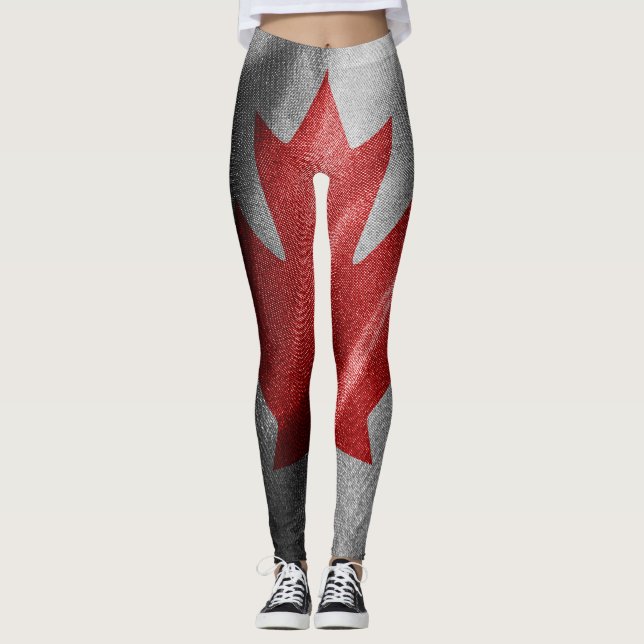 kanadische Seidenflagge Leggings (Vorderseite)