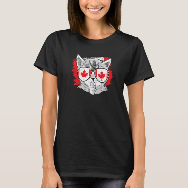 Kanadische Sonnenbrille mit kanadischer Flagge Roo T-Shirt (Vorderseite)