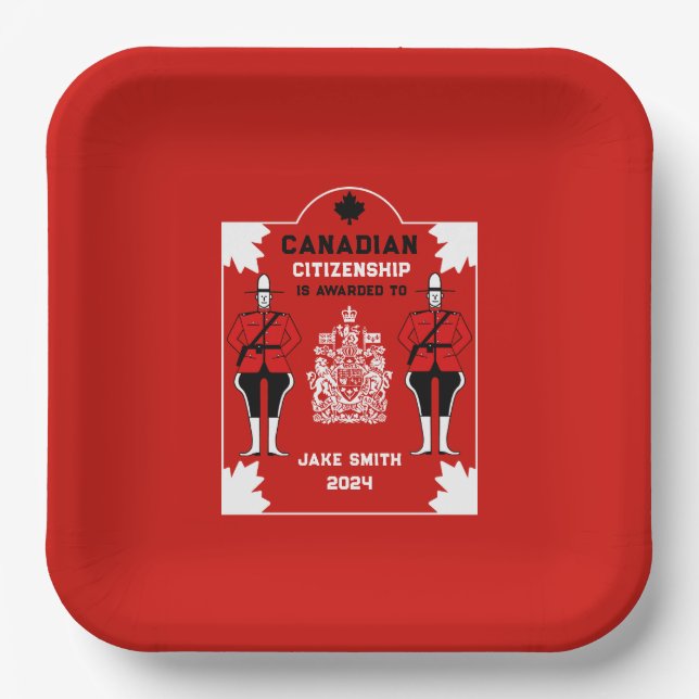 Kanadische Staatsbürgerschaft - Geschenk Pappteller (Vorderseite)