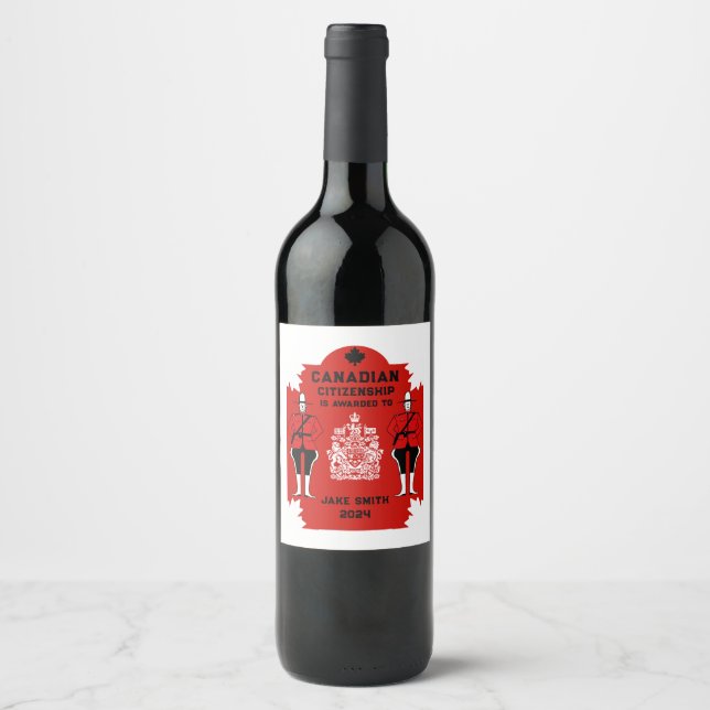 Kanadische Staatsbürgerschaft - Geschenk Weinetikett (Vorderseite)