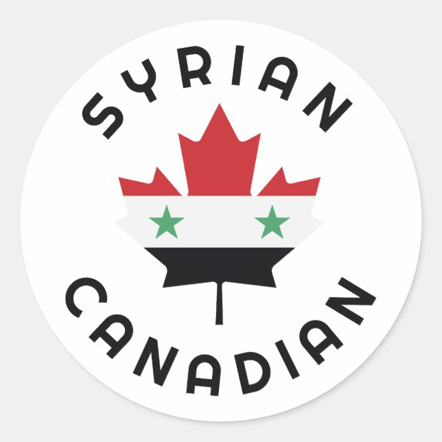 kanadische syrische Wurzeln Runder Aufkleber (Vorderseite)