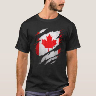 Kanadische Torn Ripped Canada Flag T-Shirt