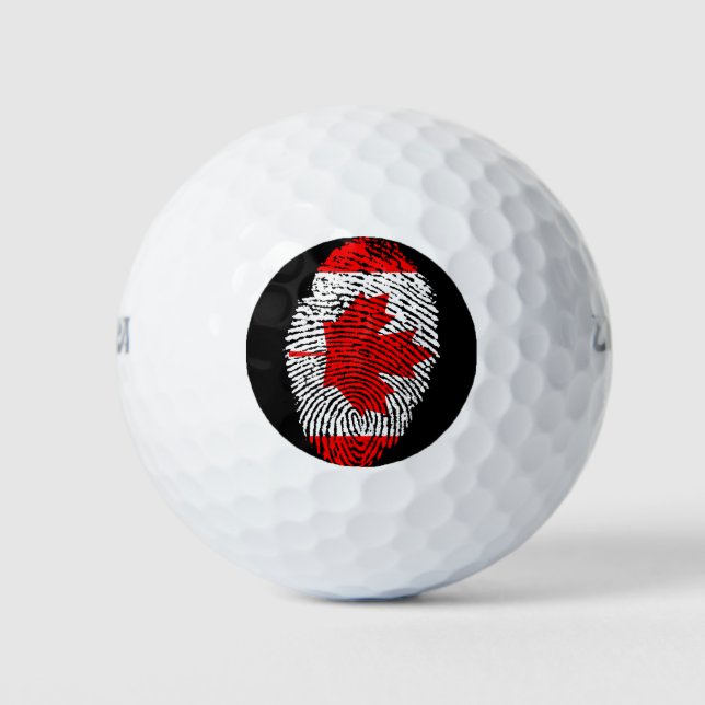 Kanadische Touch-Fingerabdruckflagge Golfball (Vorderseite)