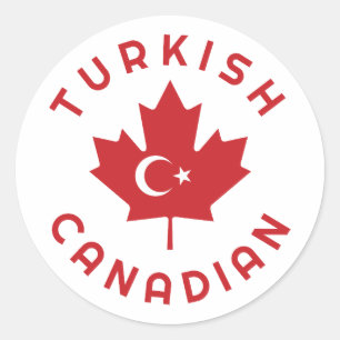 Kanadische Türkische Wurzeln Runder Aufkleber