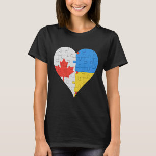 Kanadische ukrainische Flagge Herz Kanada Ukraine T-Shirt