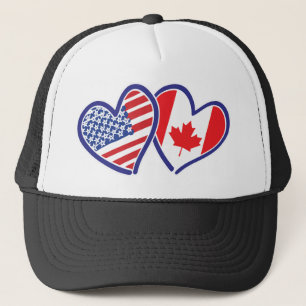 Kanadische und amerikanische Flaggenhörer Truckerkappe