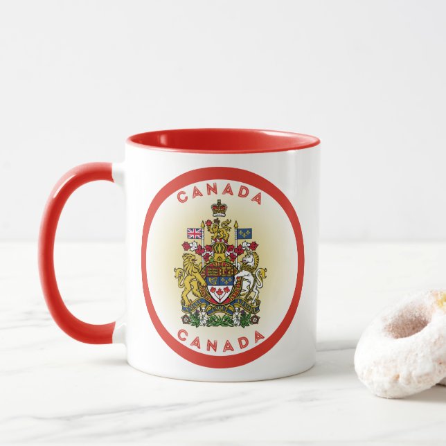 Kanadische Wappen-Circle-Form Tasse (Mit Donut)