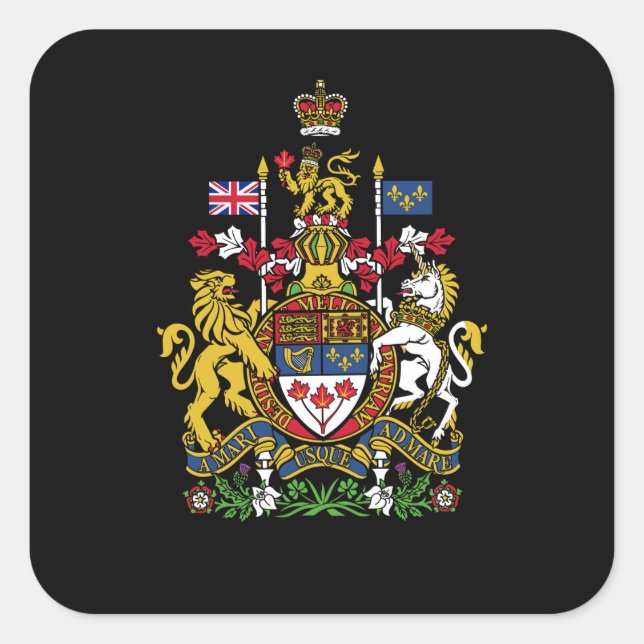 Kanadische Wappen, Kanada Quadratischer Aufkleber (Vorderseite)