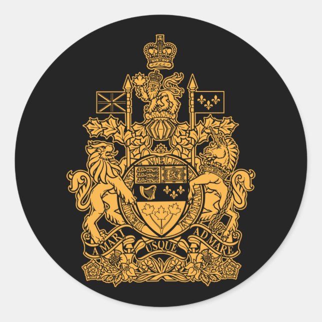 Kanadische Wappen - Kanada-Wappen Runder Aufkleber (Vorderseite)