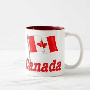 Kanadische Waving Flag Zweifarbige Tasse