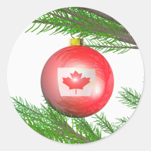 Kanadische Weihnachtsbaum-Dekoration Runder Aufkleber
