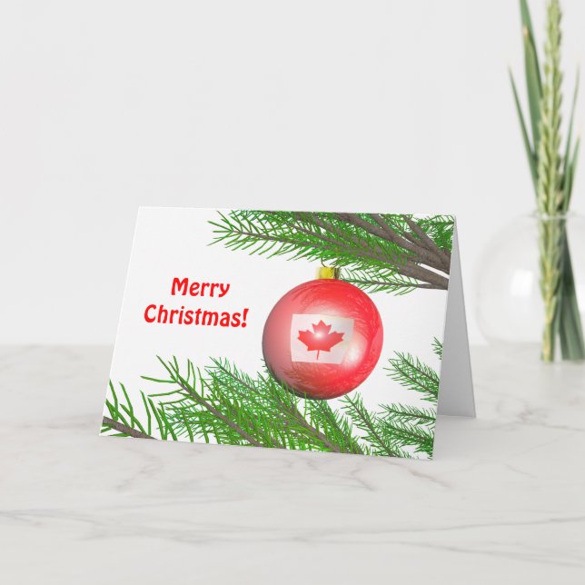 Kanadische Weihnachtsbaumdekoration Feiertagskarte (Vorderseite)