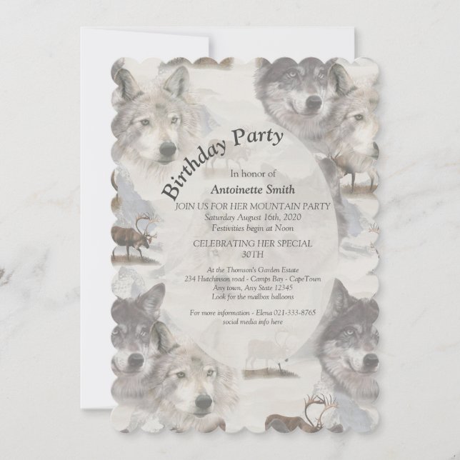 Kanadische Wildtiere Einladung (Vorderseite)