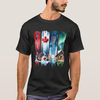 Kanadische Winterwunder Hockeyhütte Nördlicher Pol T-Shirt