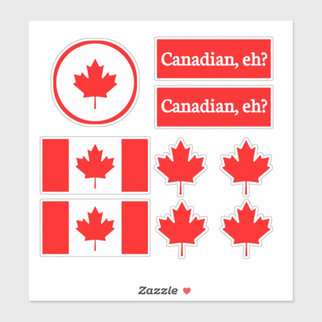 Kanadischer Ahornblätterbeutel, kanadisch, kanadis Aufkleber (Blatt)