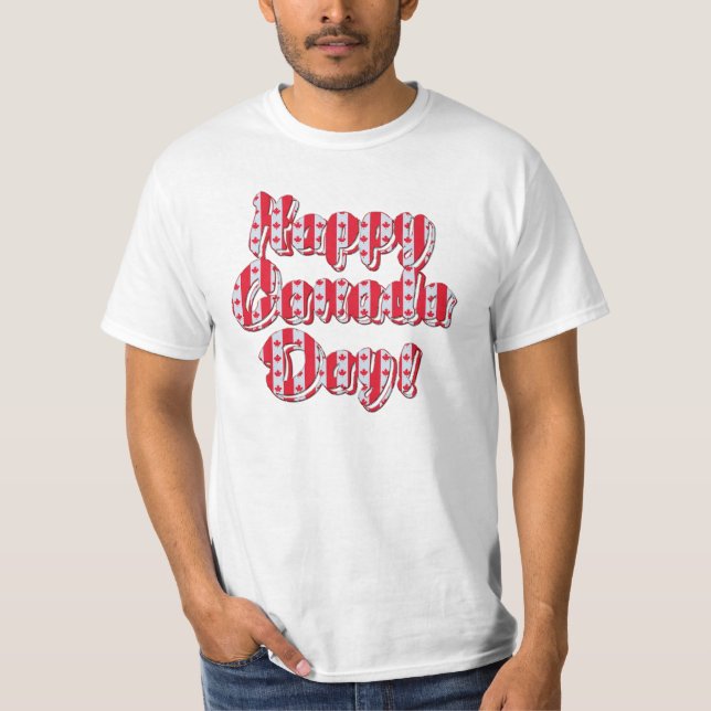 Kanadischer Ahornfahne Flag Happy Canada Day T-Shirt (Vorderseite)