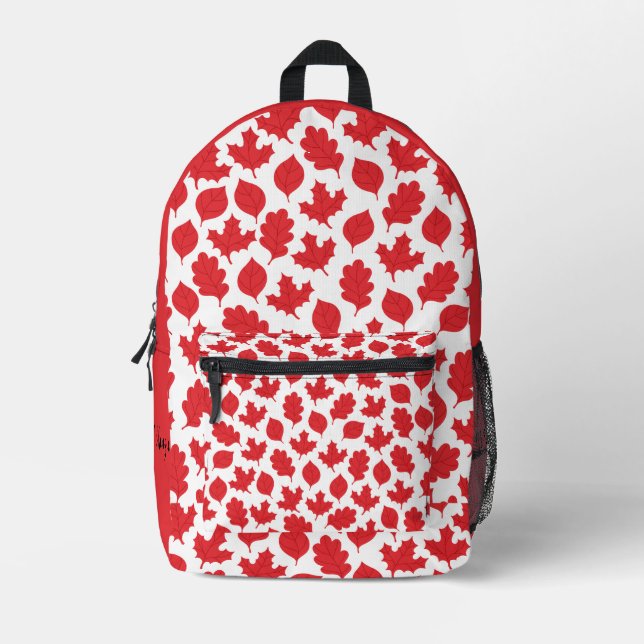 Kanadischer Ahornleaf. Bearbeitbarer Name Bedruckter Rucksack (Vorderseite)