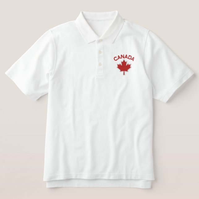 Kanadischer Ahornleaf bestickter Polo (Design Vorderseite)