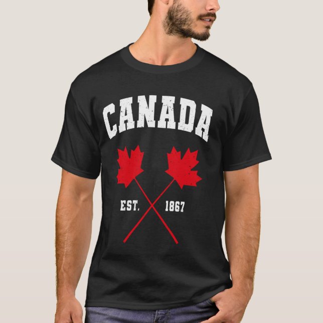 Kanadischer Ahornleaf Kanada Est. 1867 T-Shirt (Vorderseite)