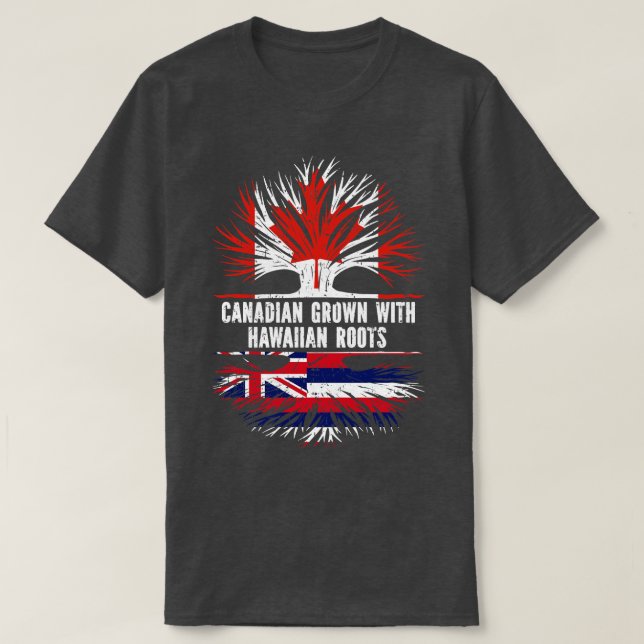 Kanadischer Anbau mit Hawaiian Roots Canada Flag T-Shirt (Design vorne)