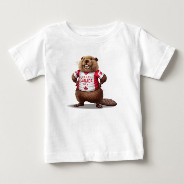 Kanadischer Beaver Canada Day Baby T-shirt (Vorderseite)