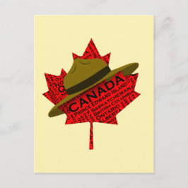 Kanadischer Berghut auf Red Maple Leaf Postkarte