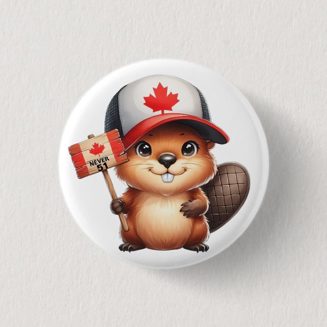 Kanadischer Biber Nie 51 Button (Vorderseite)