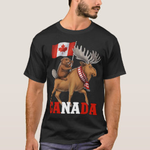 Kanadischer Biber und Elch T-Shirt