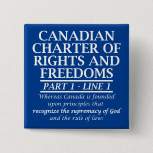 Kanadischer Christ Kanada Charta Freiheit Religion Button