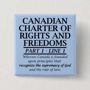 Kanadischer Christ Kanada Charta Freiheit Religion Button