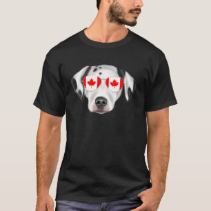 Kanadischer Dalmatiner mit Flagge Dog Canada Pocke T-Shirt